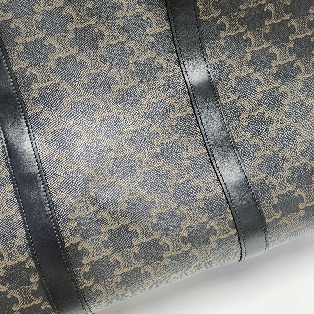 Coated Canvas Top Handle Bag Black