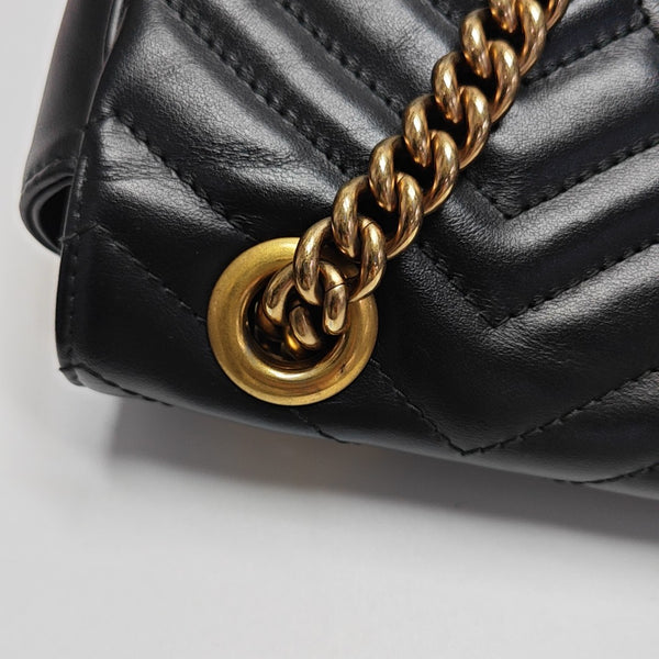 GG Marmont Medium Quilted Calfskin Black
