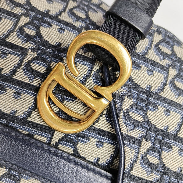 Saddle Mini Oblique Canvas Blue