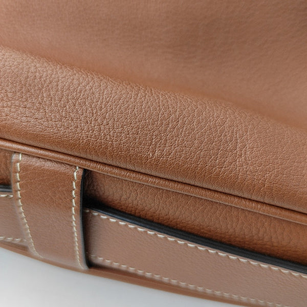 Calfskin Top Handle Bag Brown