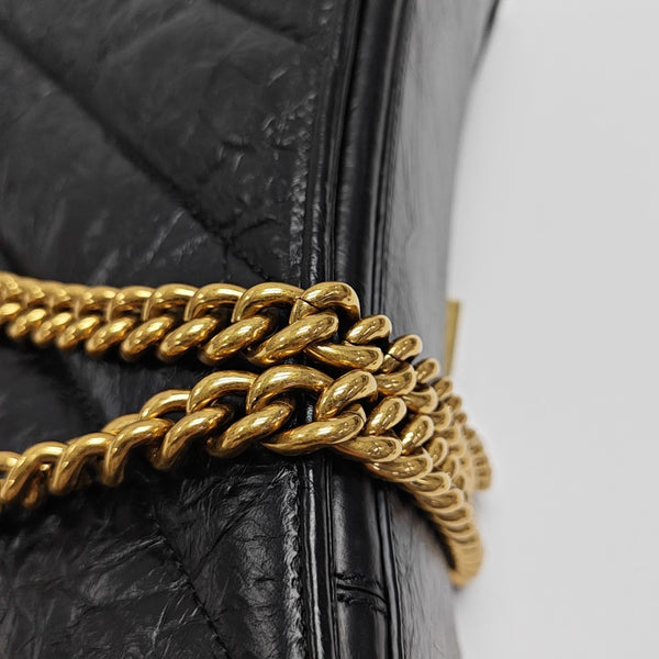 Crush Medium Quilted Calfskin Black