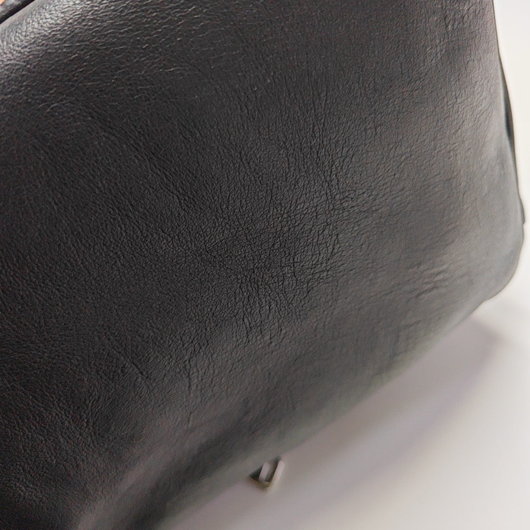 Calfskin Top Handle Bag Black