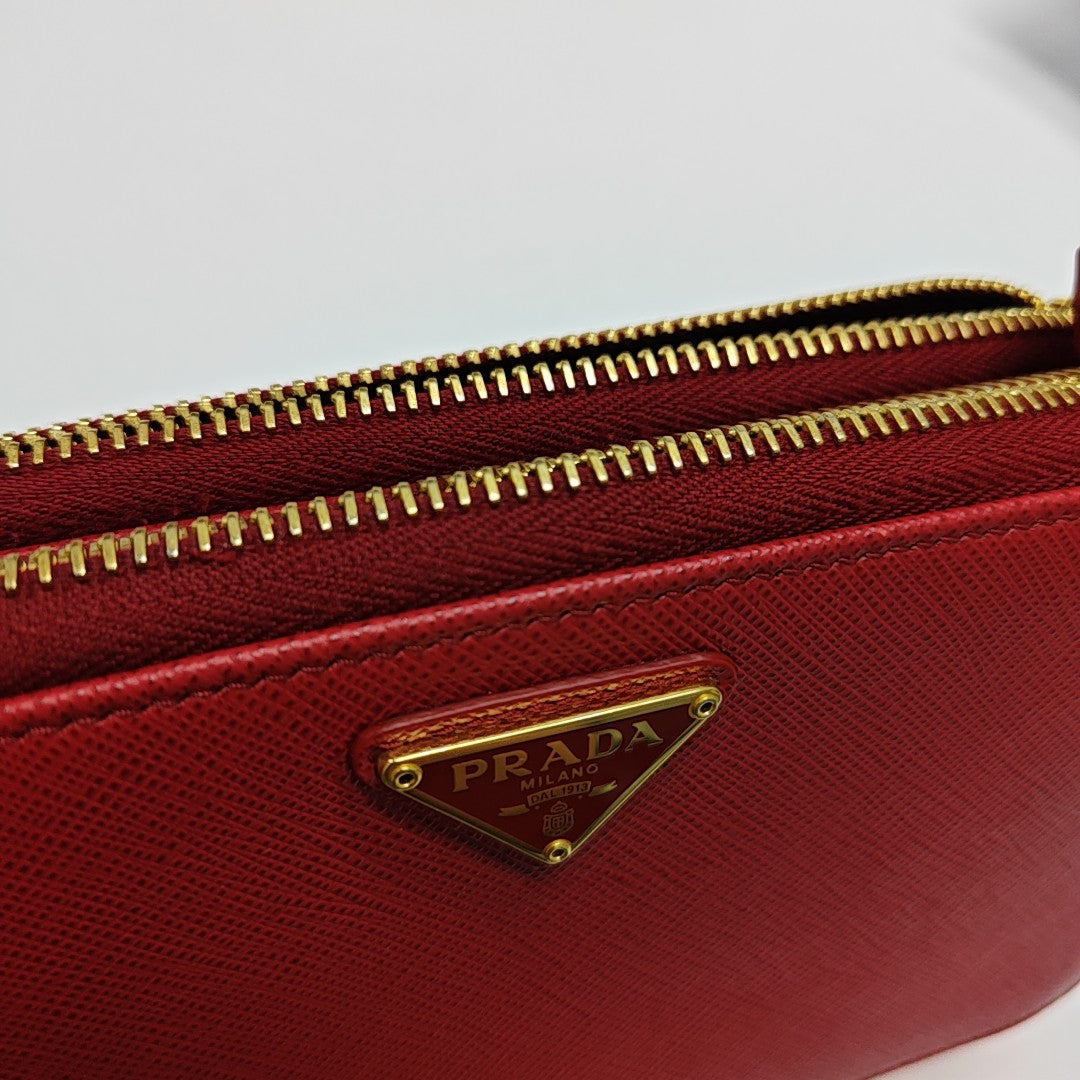 Saffiano Calfskin Shoulder Bag Red