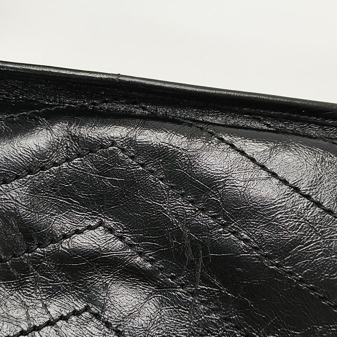 NIKI Medium Chevron Calfskin Black