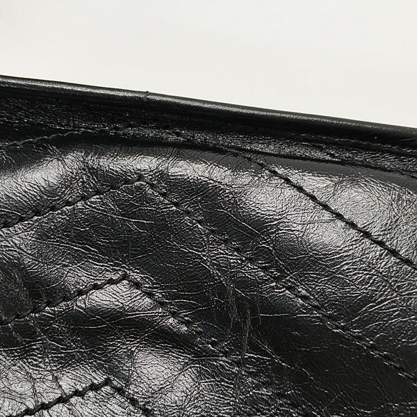 NIKI Medium Chevron Calfskin Black
