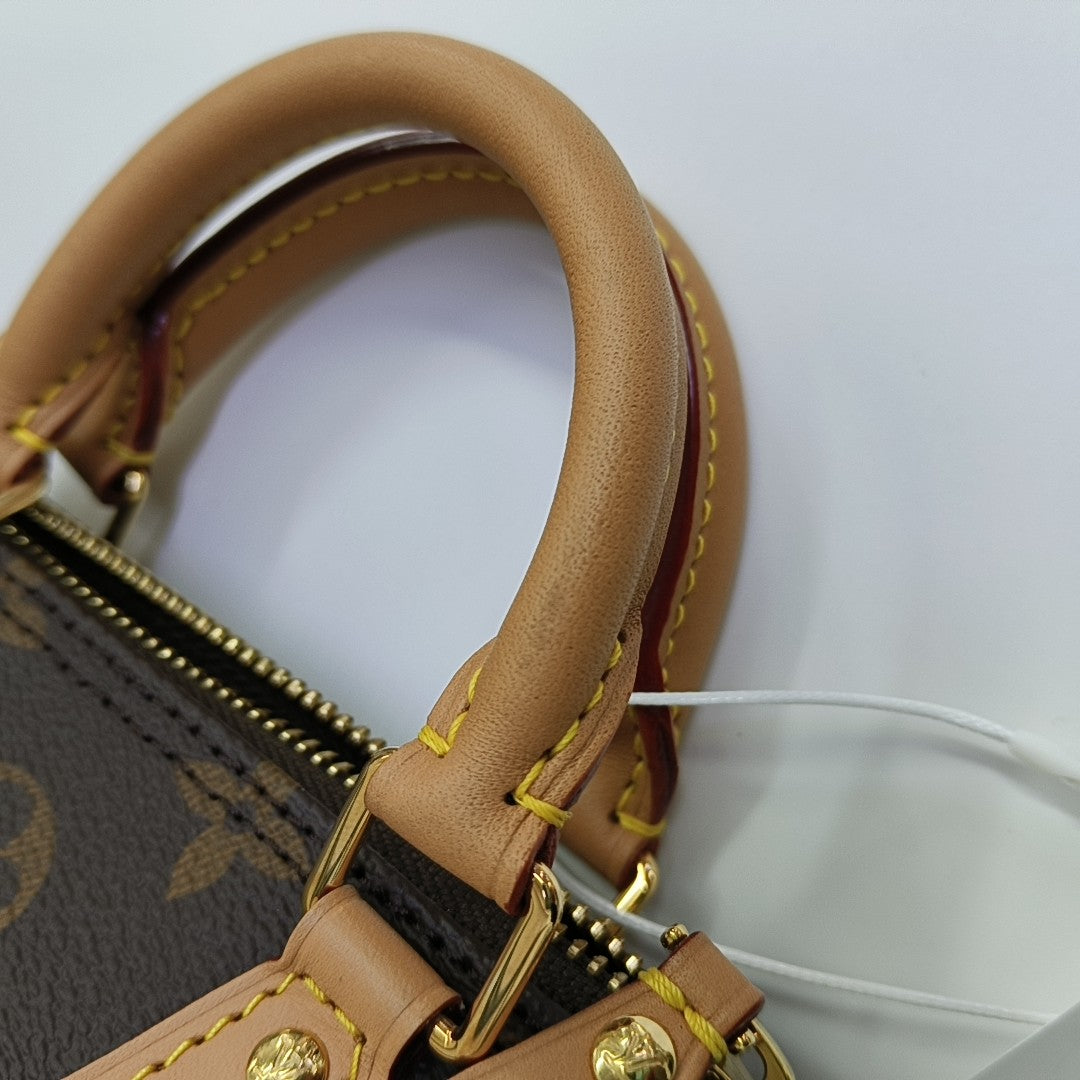 SPEEDY Nano Monogram Coated Canvas Brown
