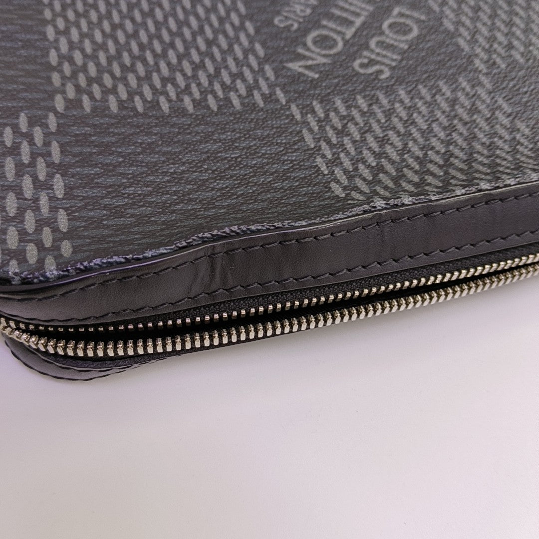 TRIO Damier Graphite Coated Canvas Gray