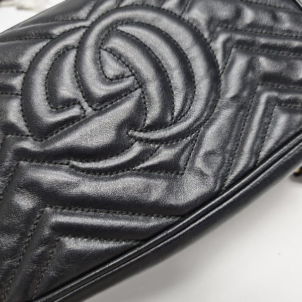 GG Marmont Small Quilted Calfskin Black