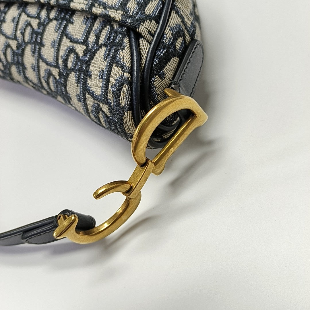 Saddle Mini Oblique Canvas Blue