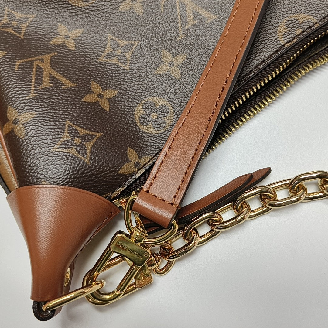 LOOP HOBO Monogram Coated Canvas Brown