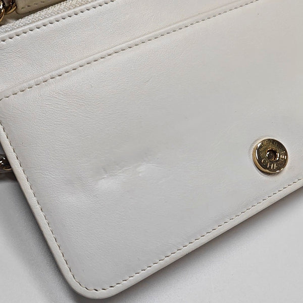 BOY CHANEL Quilted Grained Calfskin White
