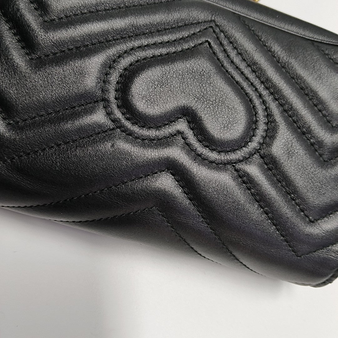 GG Marmont Mini Quilted Calfskin Black