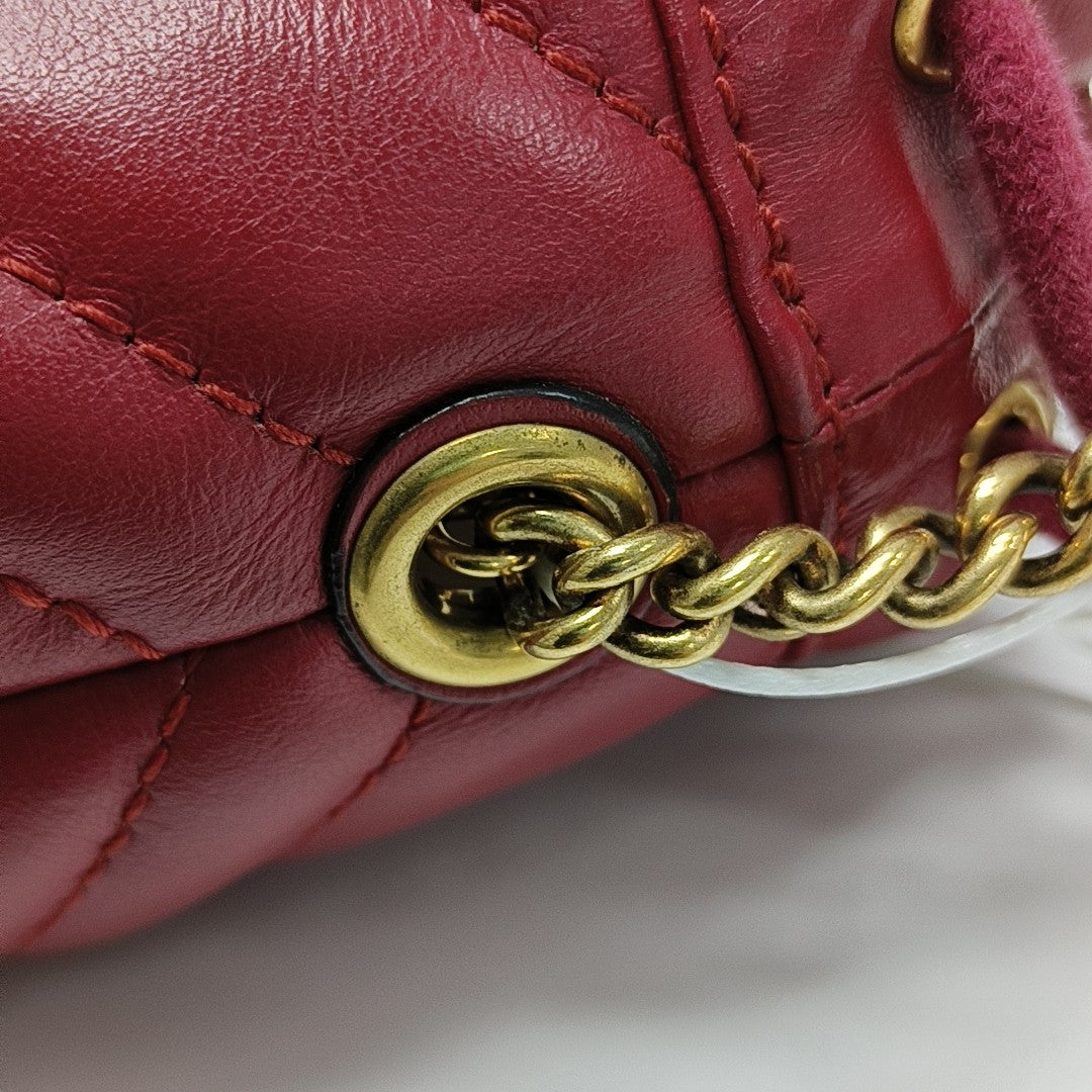GG Marmont Mini Quilted Leather Red