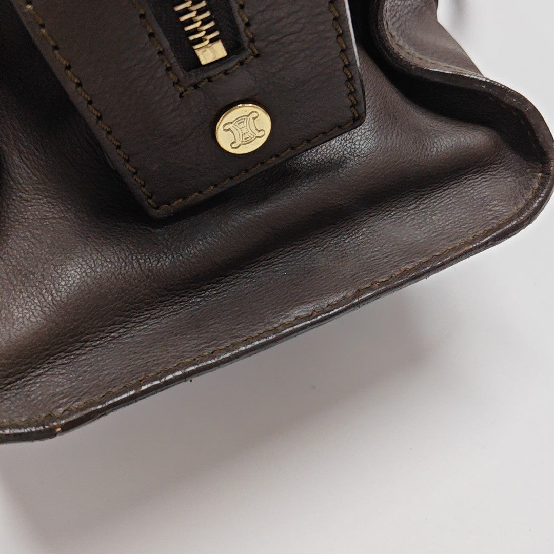 Calfskin Top Handle Bag Brown