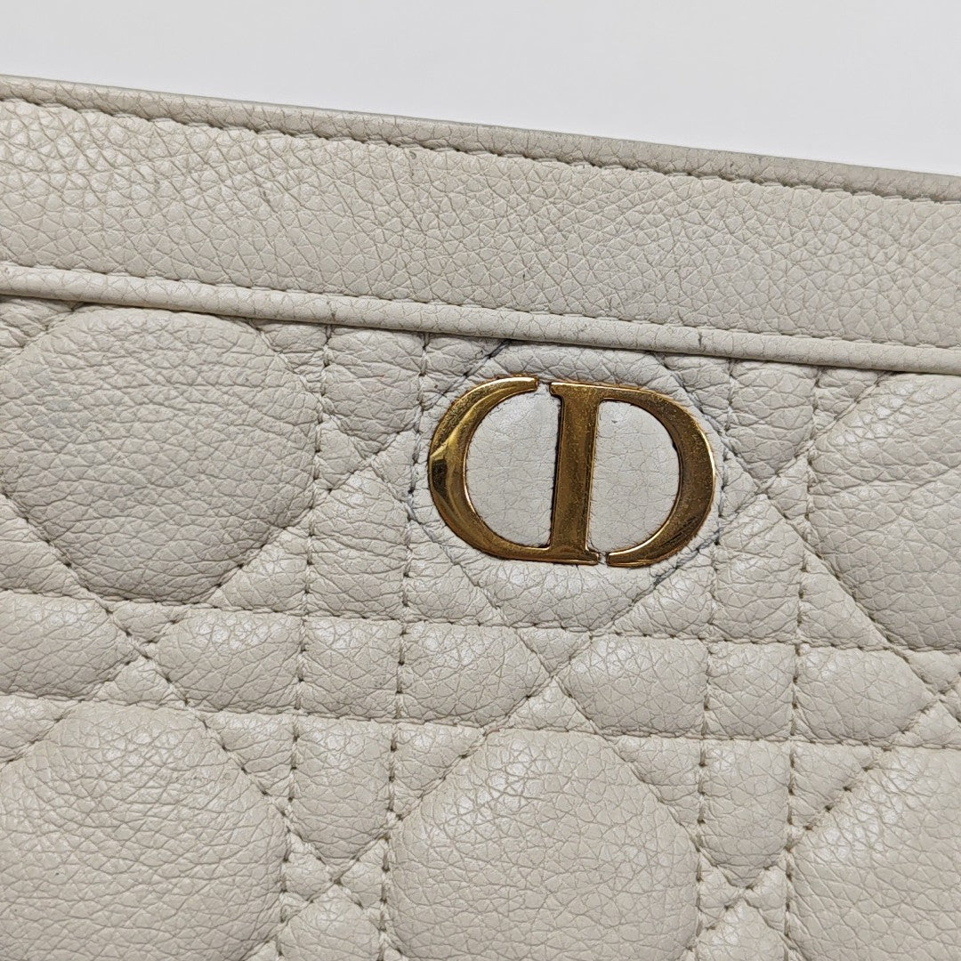 Dior Caro Small Cannage Calfskin White