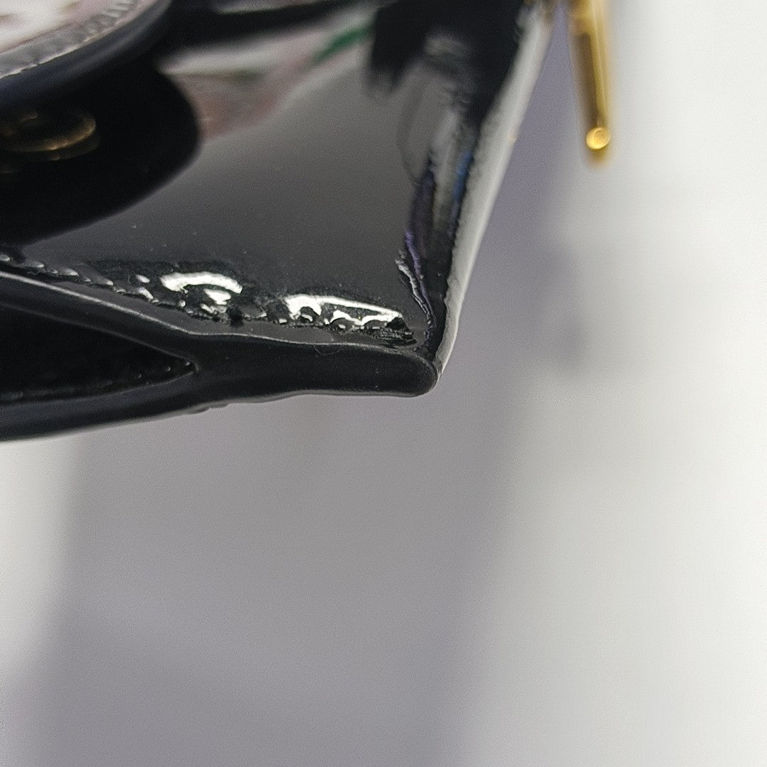 Saddle Mini Patent Leather Black