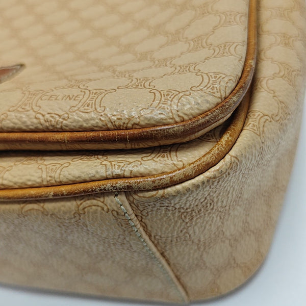 Coated Canvas Shoulder Bag Brown