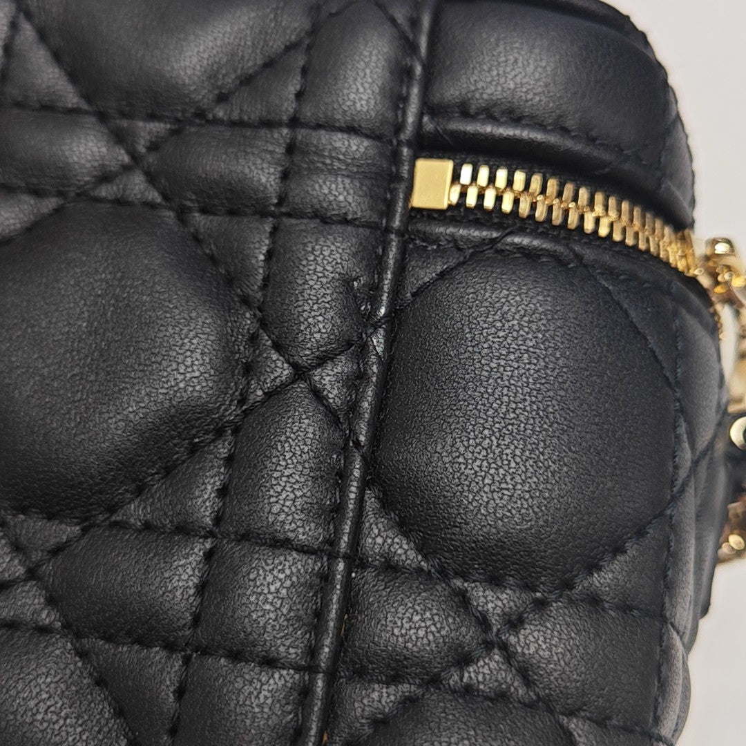Lady Dior Super Mini Cannage Lambskin Black