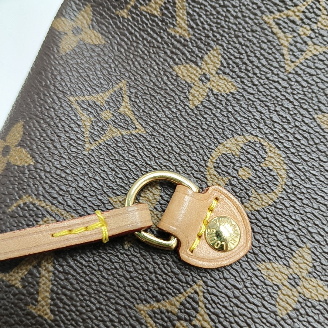 NEVERFULL MM Monogram Coated Canvas Brown
