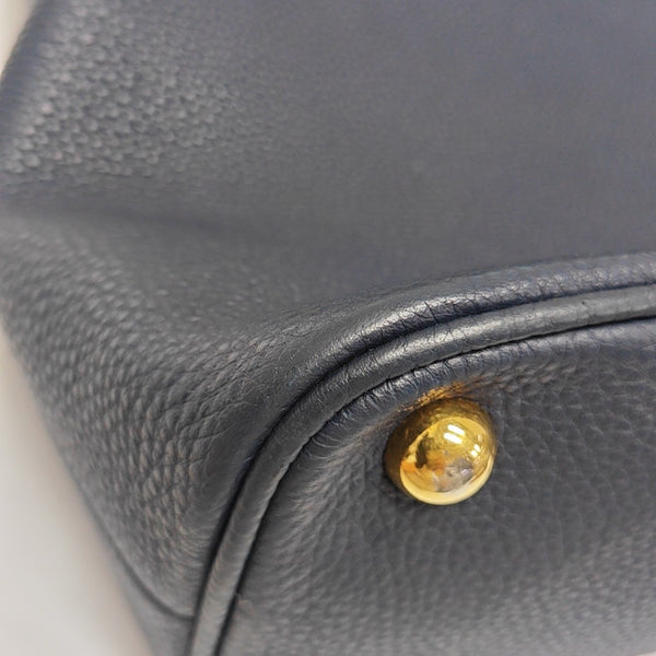 Calfskin Top Handle Bag Blue