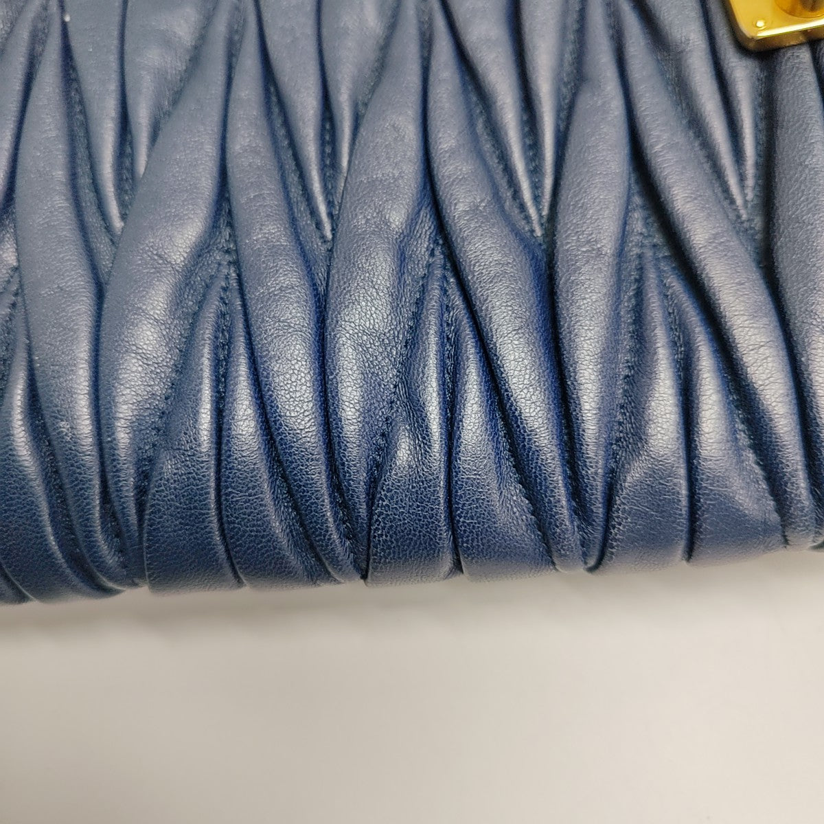 Quilted Lambskin Clutch Blue