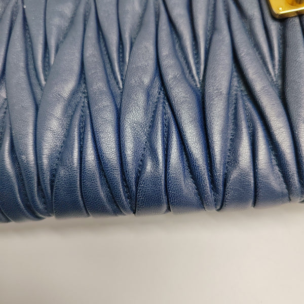 Quilted Lambskin Clutch Blue