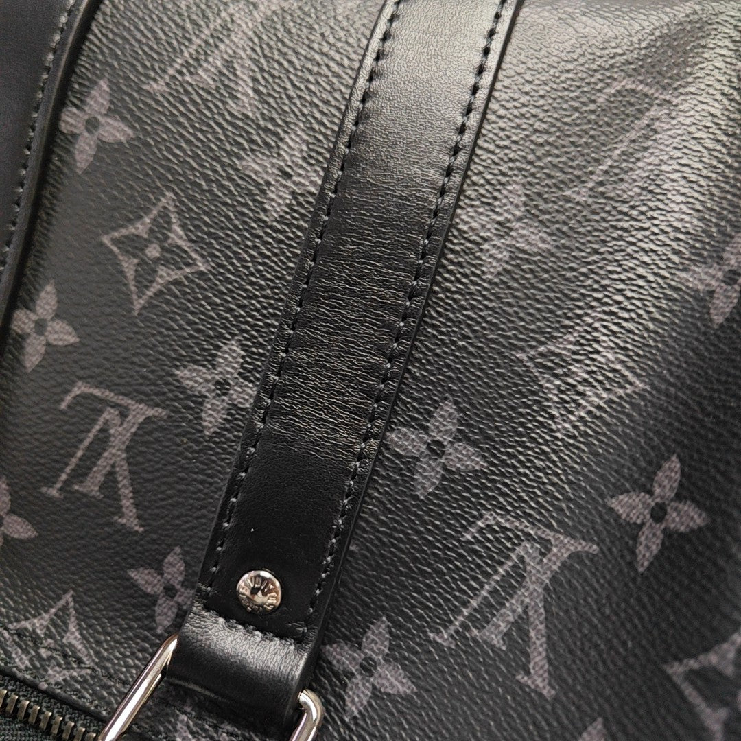 KEEPALL 25 Monogram Coated Canvas Black