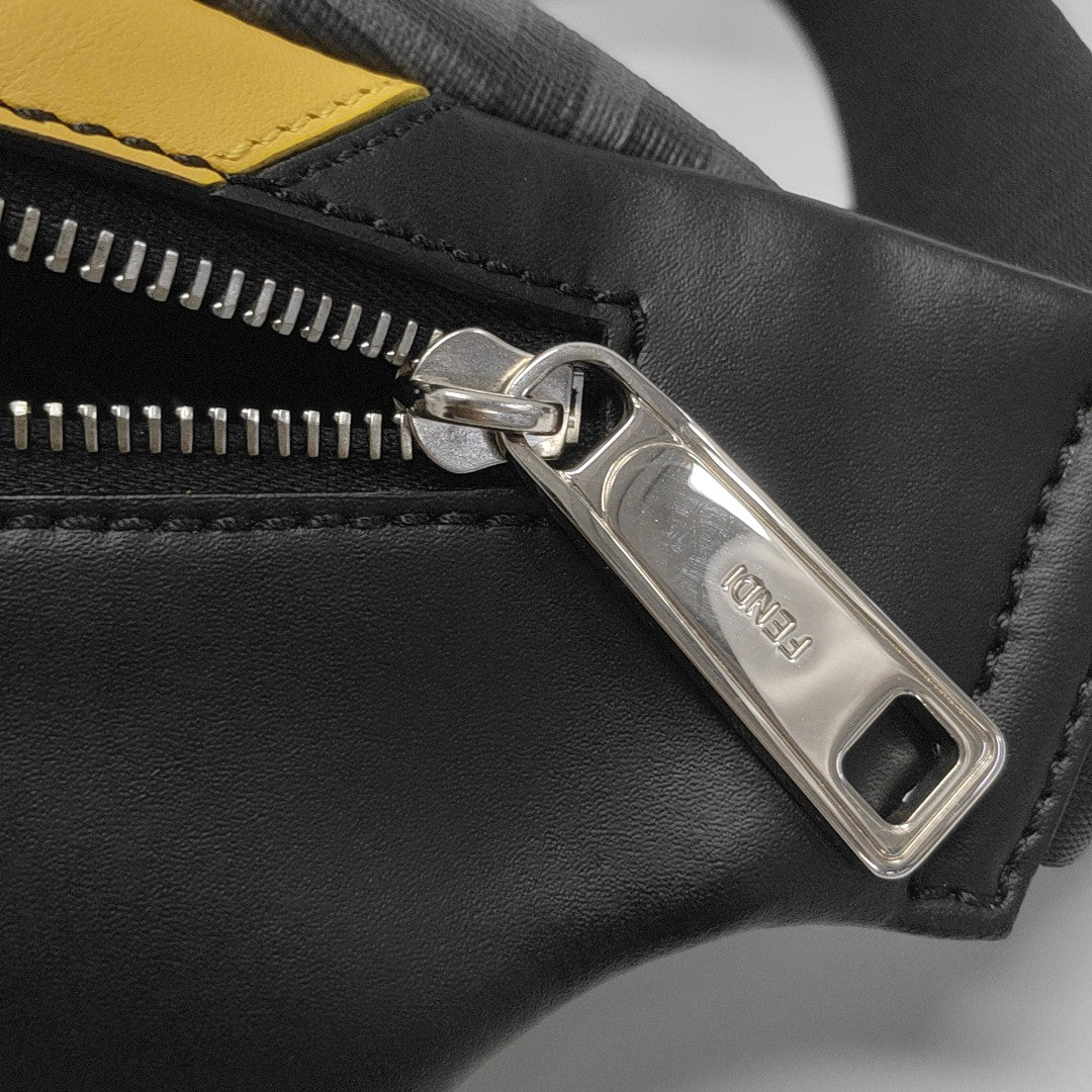 Coated Canvas Belt Bag Gray