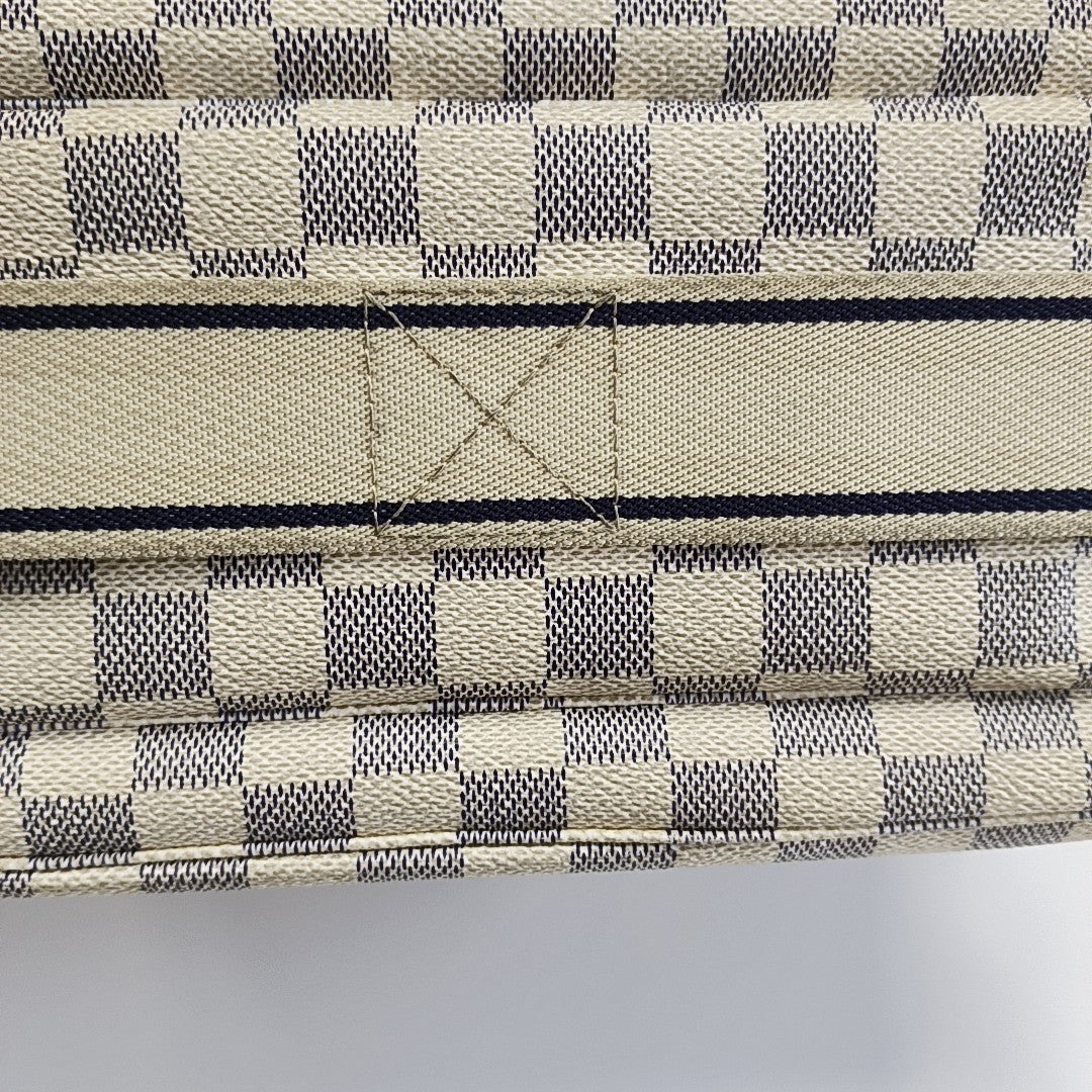 NAVIGLIO Damier Azur Coated Canvas White