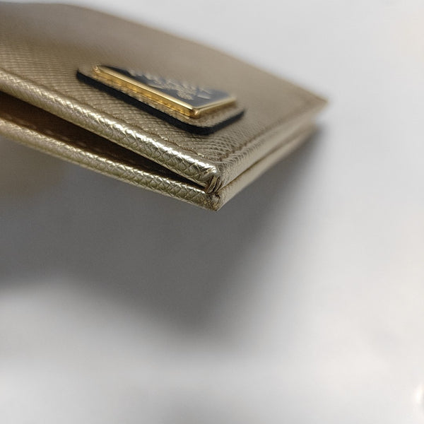 Saffiano Calfskin Wallet Gold