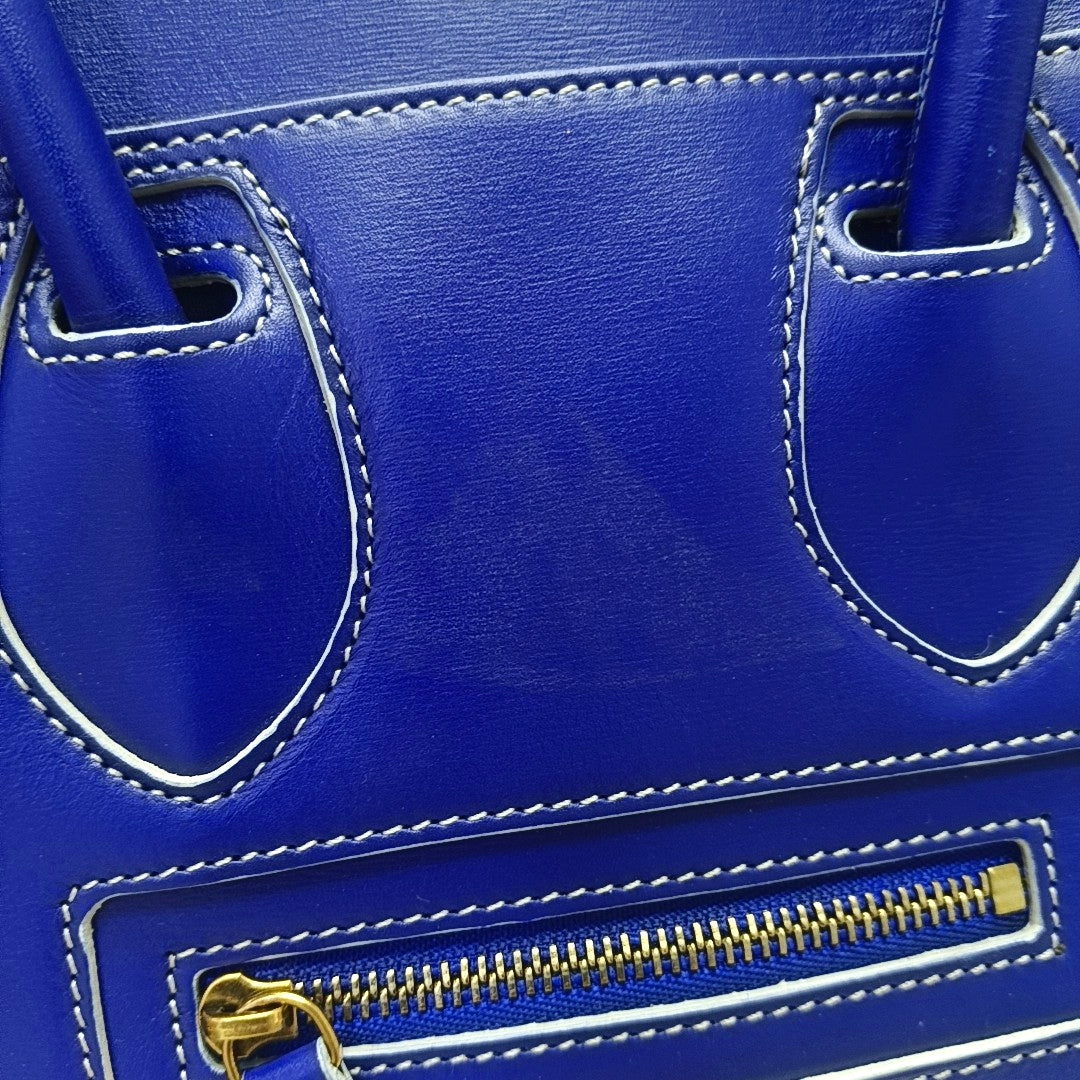 Authenticated pre-owned  LUGGAGE Calfskin Blue - Tote Bag at Looply