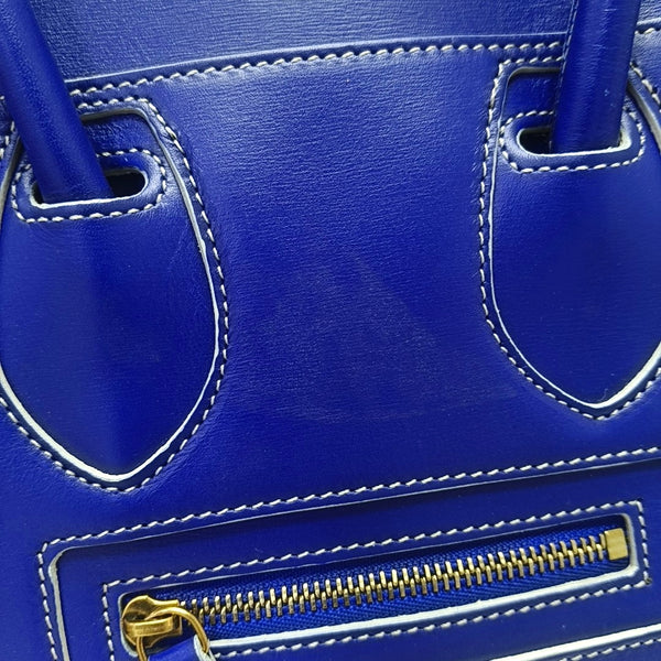 Authenticated pre-owned  LUGGAGE Calfskin Blue - Tote Bag at Looply