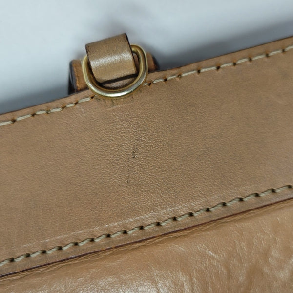 Coated Canvas Shoulder Bag Brown