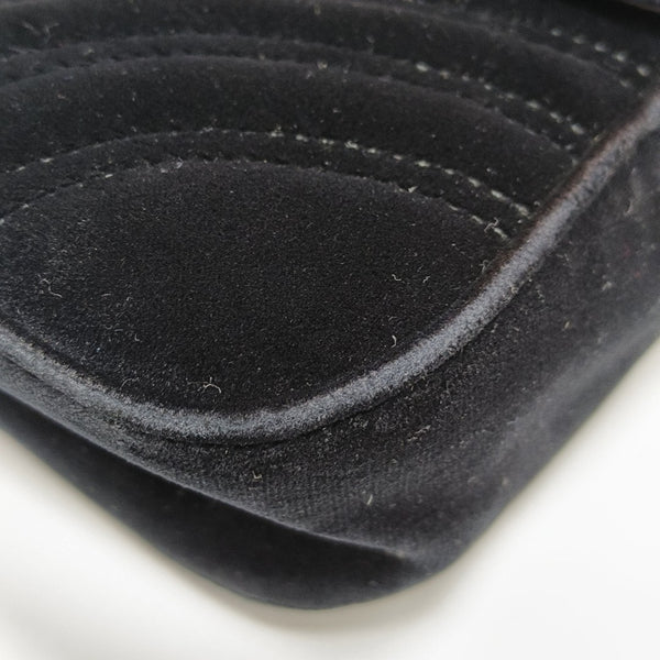 GG Marmont Medium Quilted Velvet Black