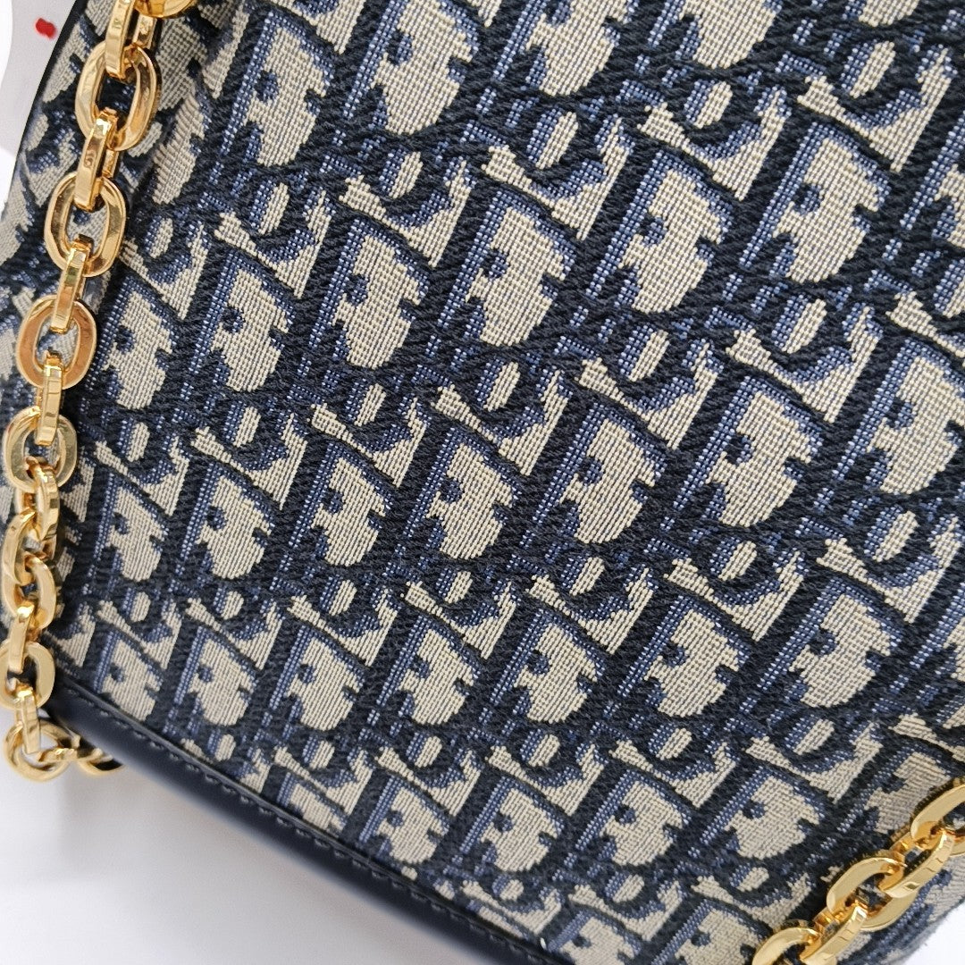 C'est Dior Medium Oblique Canvas Blue