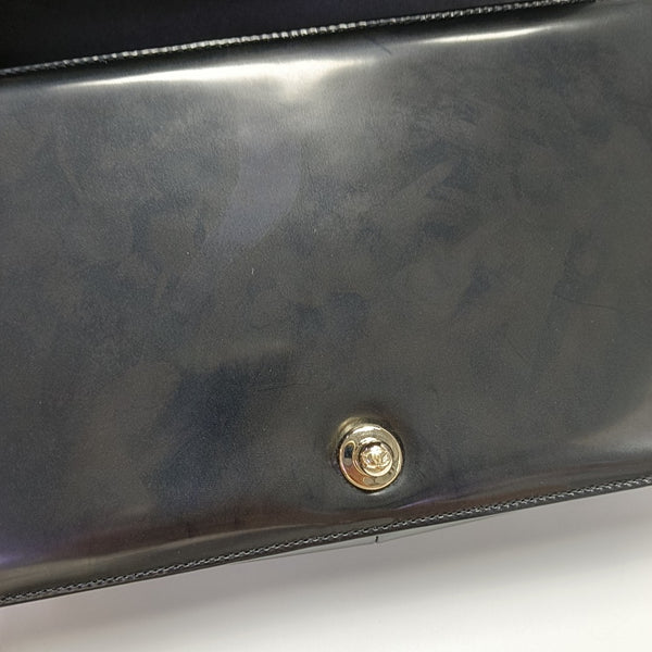 BOY CHANEL Large Quilted Patent Leather Black