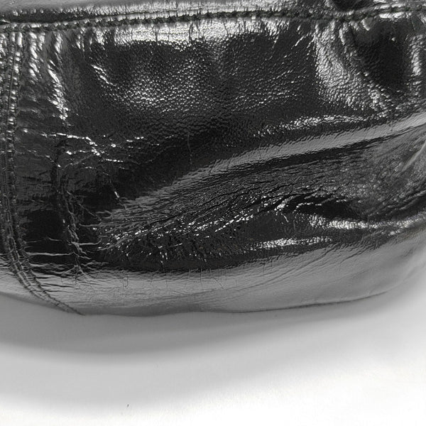 Patent Leather Top Handle Bag Black