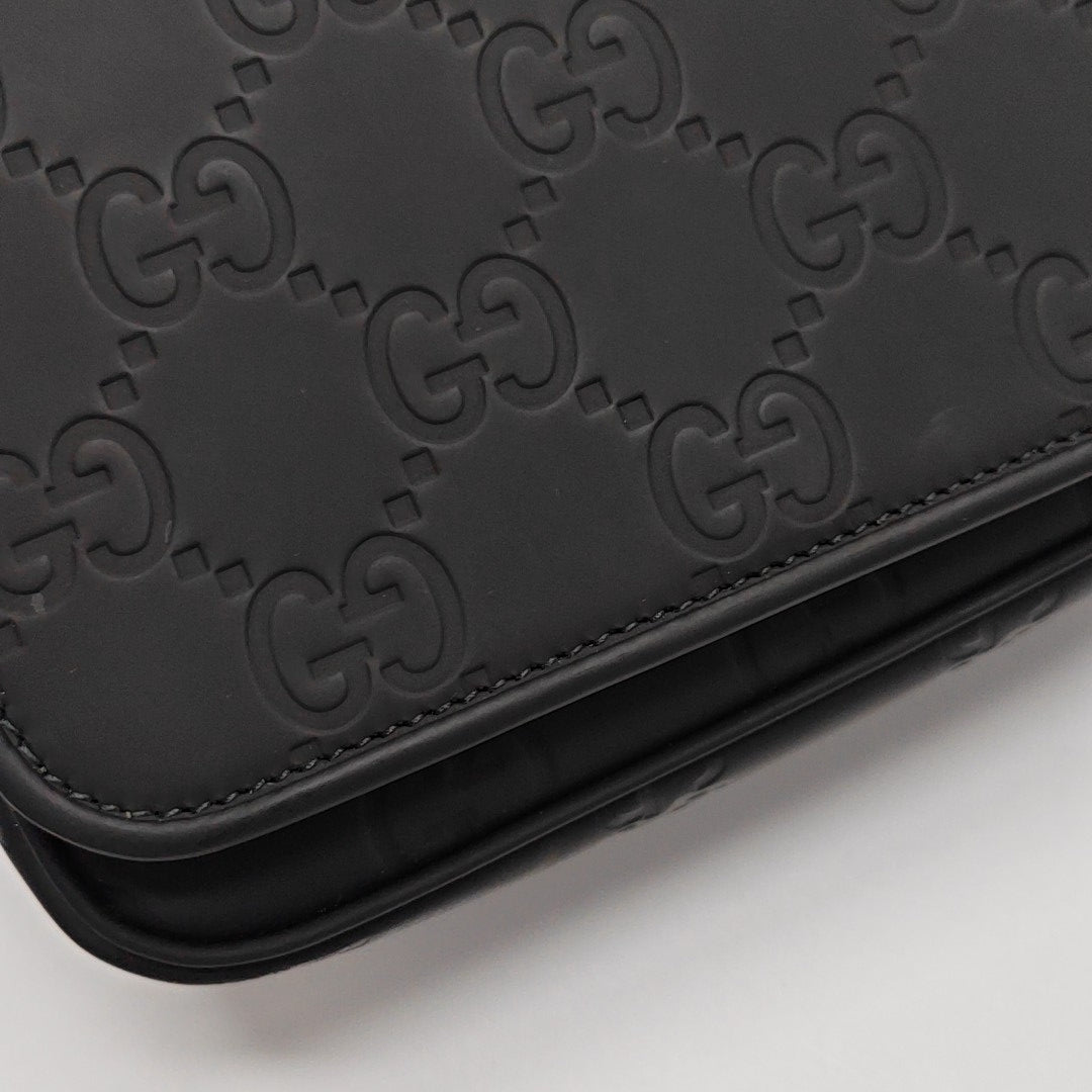 Monogram Calfskin Shoulder Bag Mini Black