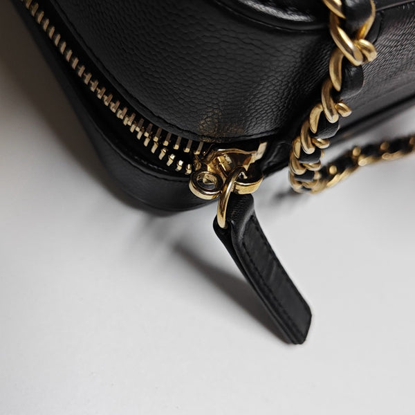 FILIGREE Small Quilted Grained Calfskin Black