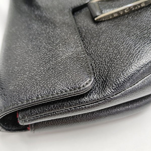 BVLGARI LOGO Calfskin Black
