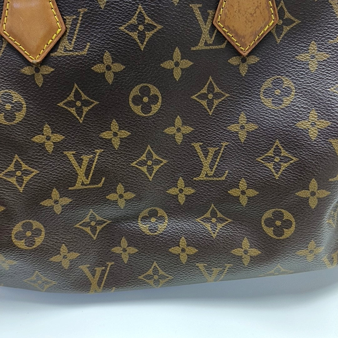 SPEEDY 30 Monogram Coated Canvas Brown