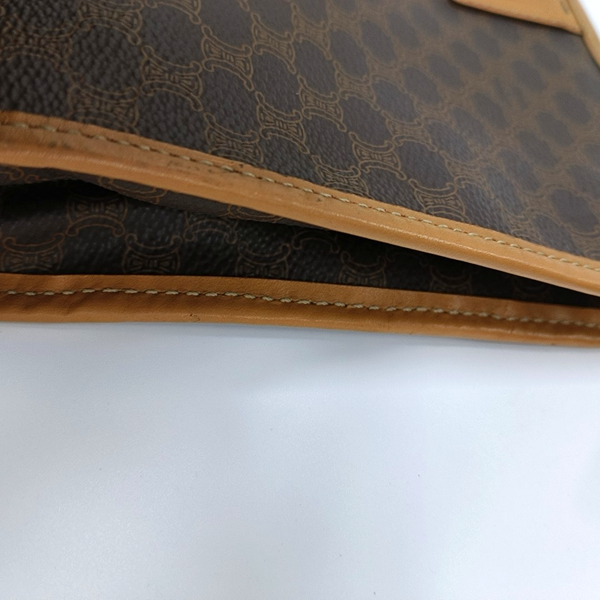 Authenticated pre-owned  MACADAM CLUTCHE Coated Canvas Brown - Clutch at Looply