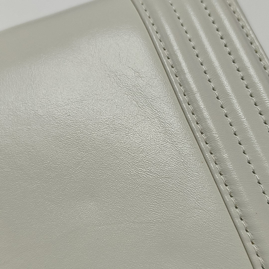 BOY CHANEL Mini Quilted Calfskin White