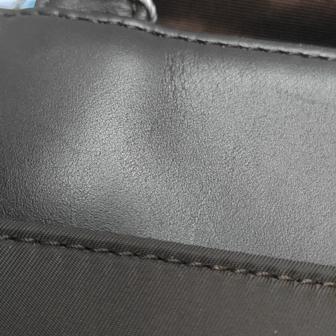 Fabric Top Handle Bag Brown