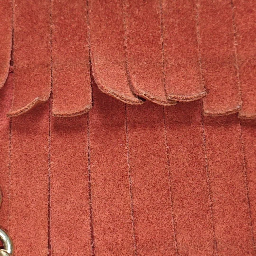 Suede Fringe Mini Suede Red