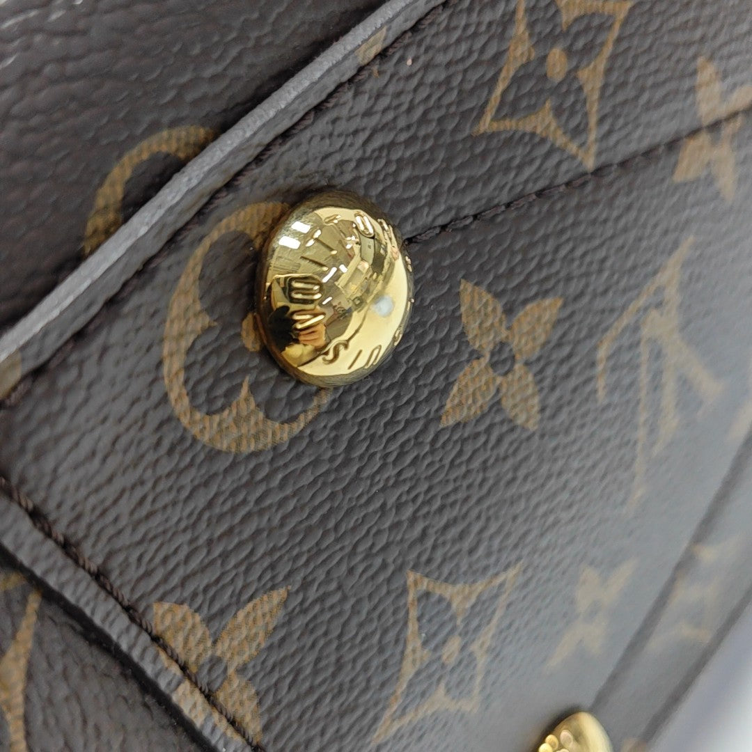MONTAIGNE MM Monogram Coated Canvas Brown