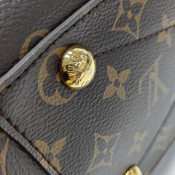MONTAIGNE MM Monogram Coated Canvas Brown