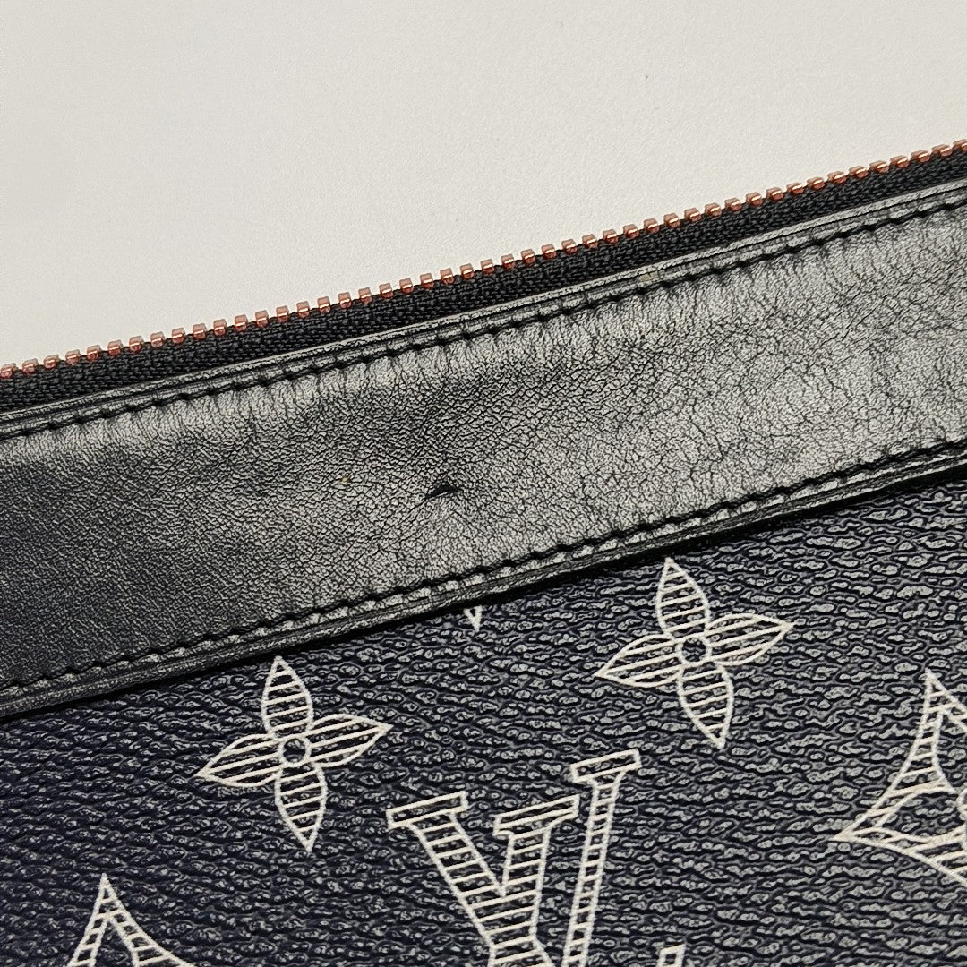 APOLLO GM Monogram Coated Canvas Blue