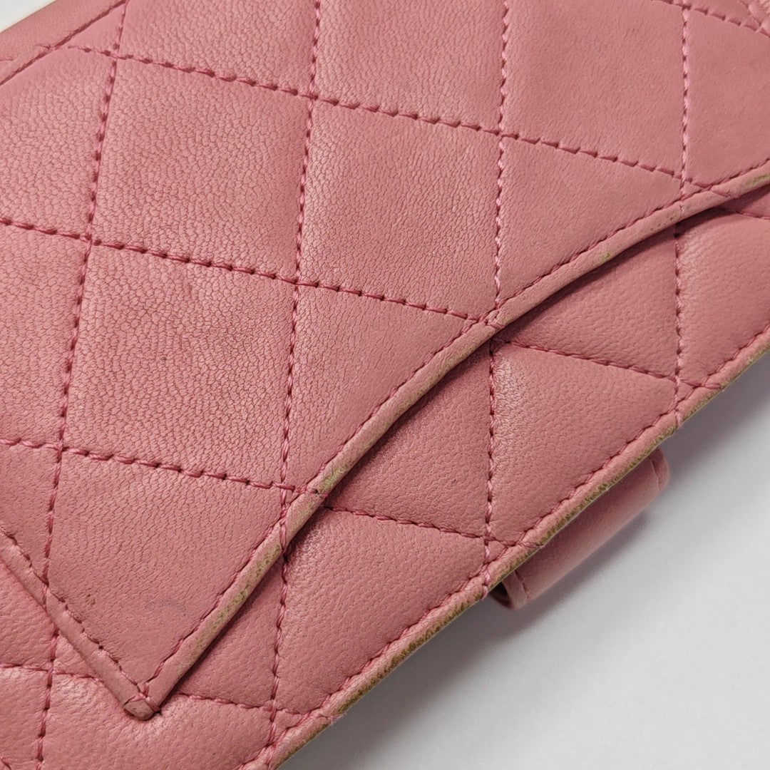 Quilted Lambskin Wallet Pink
