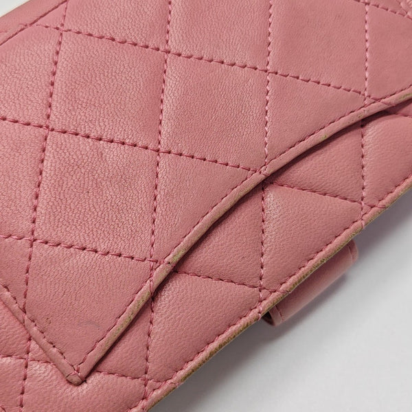 Quilted Lambskin Wallet Pink